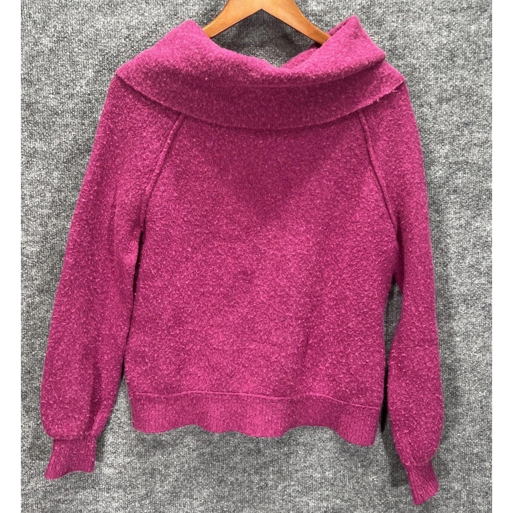 Free People Echo Beach Cowl Neck Sweater Magenta Womens XS